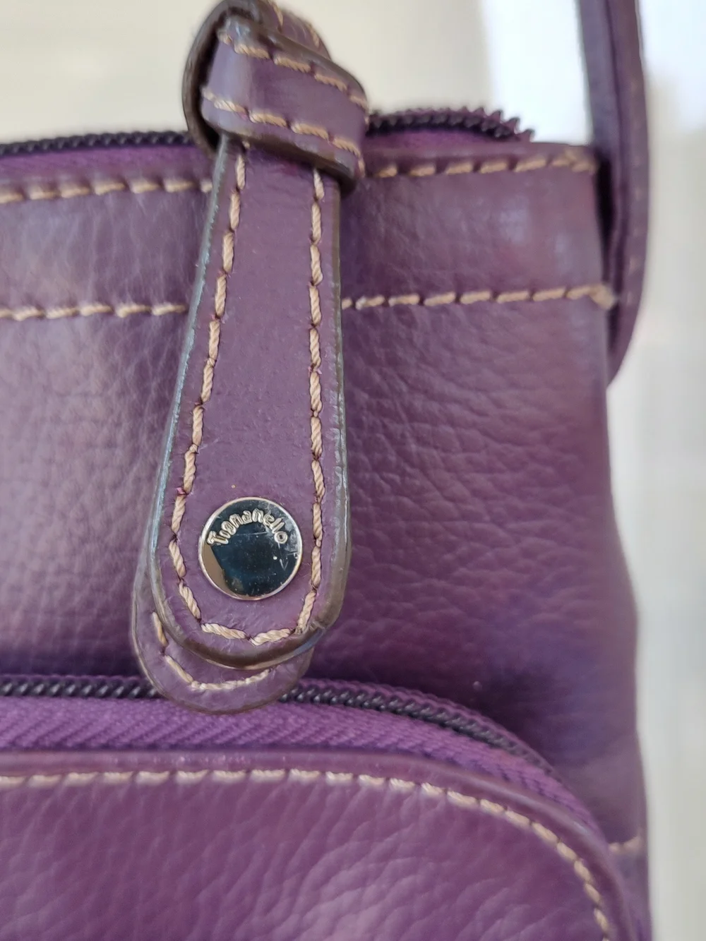 Tignanello Purple Leather Crossbody Bag - Picture 7 of 15